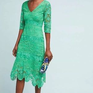 Tracy Reese Angelica Lace Dress Green 0P